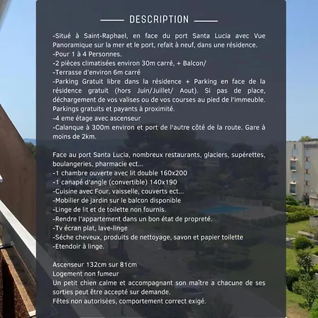 Appartement Vue Port Santa Lucia Saint-Raphaël